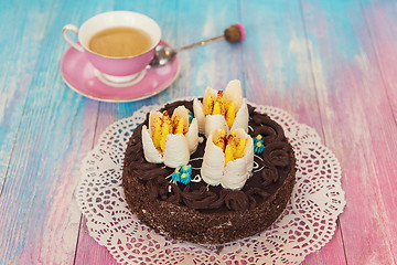 Image showing Cake on color background