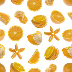 Image showing Seamless pattern of oranges 