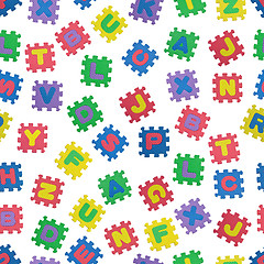 Image showing Seamless pattern of colorful alphabet blocks