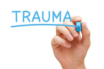 Image showing Trauma Handwritten With Blue Marker