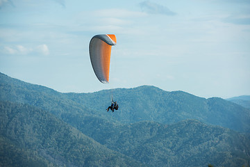 Image showing Paragliding in mountains