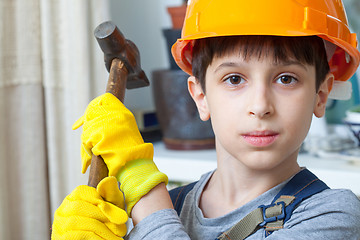 Image showing Boy in the image of a builder