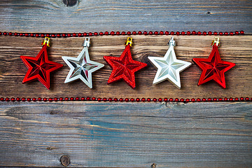 Image showing red and silver stars