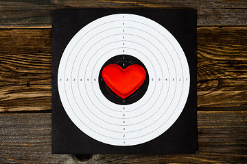 Image showing red heart on shooting target