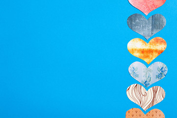 Image showing Textured heart on a blue background