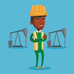 Image showing Cnfident oil worker vector illustration.