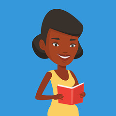 Image showing Student reading book vector illustration.