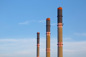 Image showing Industrial Chimney Line