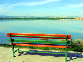 Image showing Bench with a view. Larnaca. Cyprus