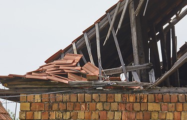 Image showing Collapsed House Roof