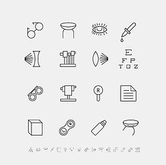 Image showing Vector set of medical icons for ophthalmology.