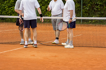 Image showing Tennis players shake hands after the tennis match