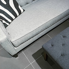 Image showing Detail of a living room in gray tones