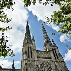Image showing Towers of the cathedral in Bordeaux, France
