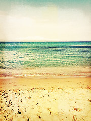 Image showing Vintage style photo of sea and beach