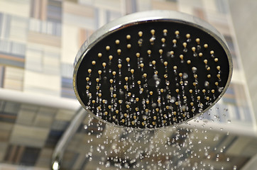 Image showing Shower head with dropping water