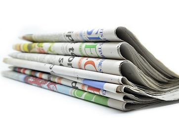 Image showing Newspapers folded and stacked