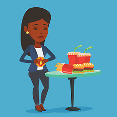 Image showing Woman suffering from heartburn vector illustration