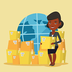 Image showing Business worker of international delivery service.