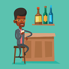 Image showing Man sitting at the bar counter vector illustration