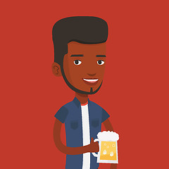 Image showing Man drinking beer vector illustration.