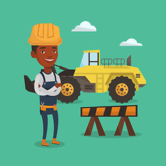 Image showing Confident builder with arms crossed.