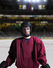 Image showing hockey player portrait