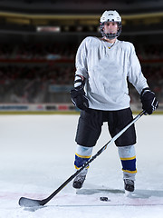 Image showing hockey player portrait