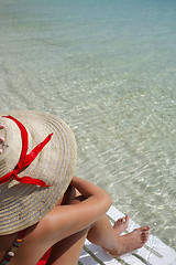 Image showing Woman on the beach