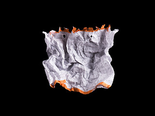 Image showing Crumpled white sheet of paper