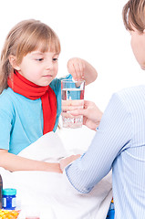 Image showing Sick little girl in bed