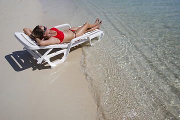 Image showing Woman on the beach