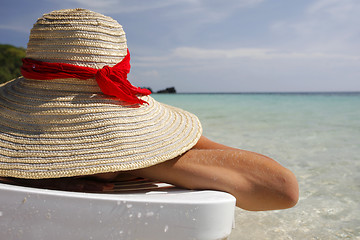 Image showing Woman on the beach