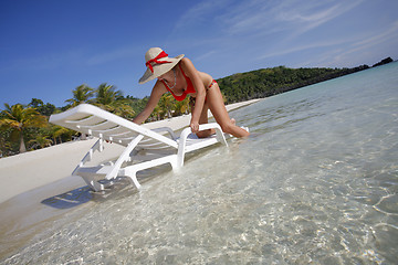 Image showing Woman on the beach