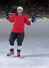 Image showing hockey player portrait