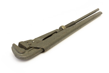 Image showing Metal adjustable wrench on a white background.