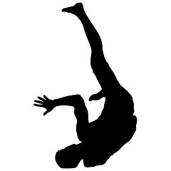 Image showing Black Silhouettes breakdancer on a white background