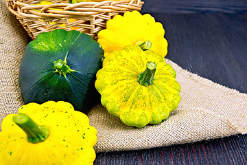 Image showing Squash fresh on dark board