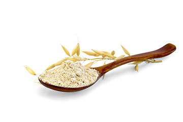 Image showing Flour oat in spoon