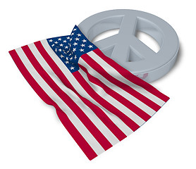 Image showing peace symbol and flag of the usa - 3d rendering