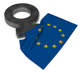 Image showing female symbol and flag of the european union - 3d rendering