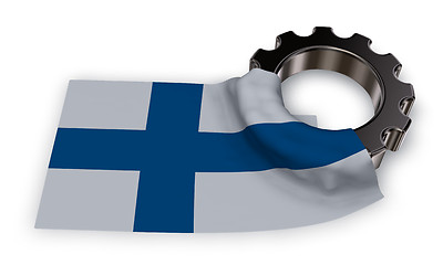 Image showing gear wheel and flag of finland - 3d rendering