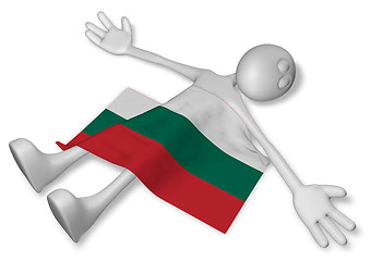 Image showing dead cartoon guy and flag of bulgaria - 3d illustration