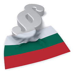 Image showing paragraph symbol and flag of bulgaria - 3d rendering