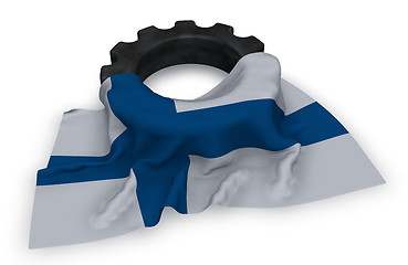 Image showing gear wheel and flag of finland - 3d rendering