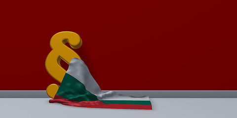 Image showing paragraph symbol and flag of bulgaria - 3d rendering