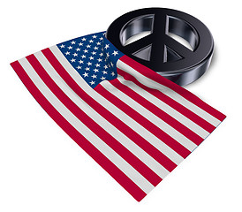 Image showing peace symbol and flag of the usa - 3d rendering