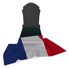 Image showing gravestone and flag of france - 3d rendering