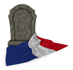 Image showing gravestone and flag of france - 3d rendering