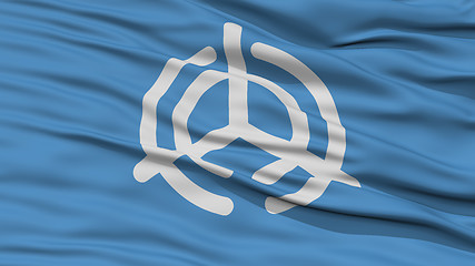 Image showing Closeup of Oita Flag, Capital of Japan Prefecture